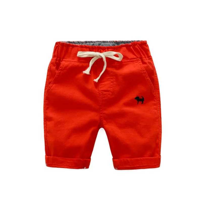 Summer 2025 boys casual shorts childrens cotton elastic waist pants childrens knee pants solid color baby clothing Z250410
