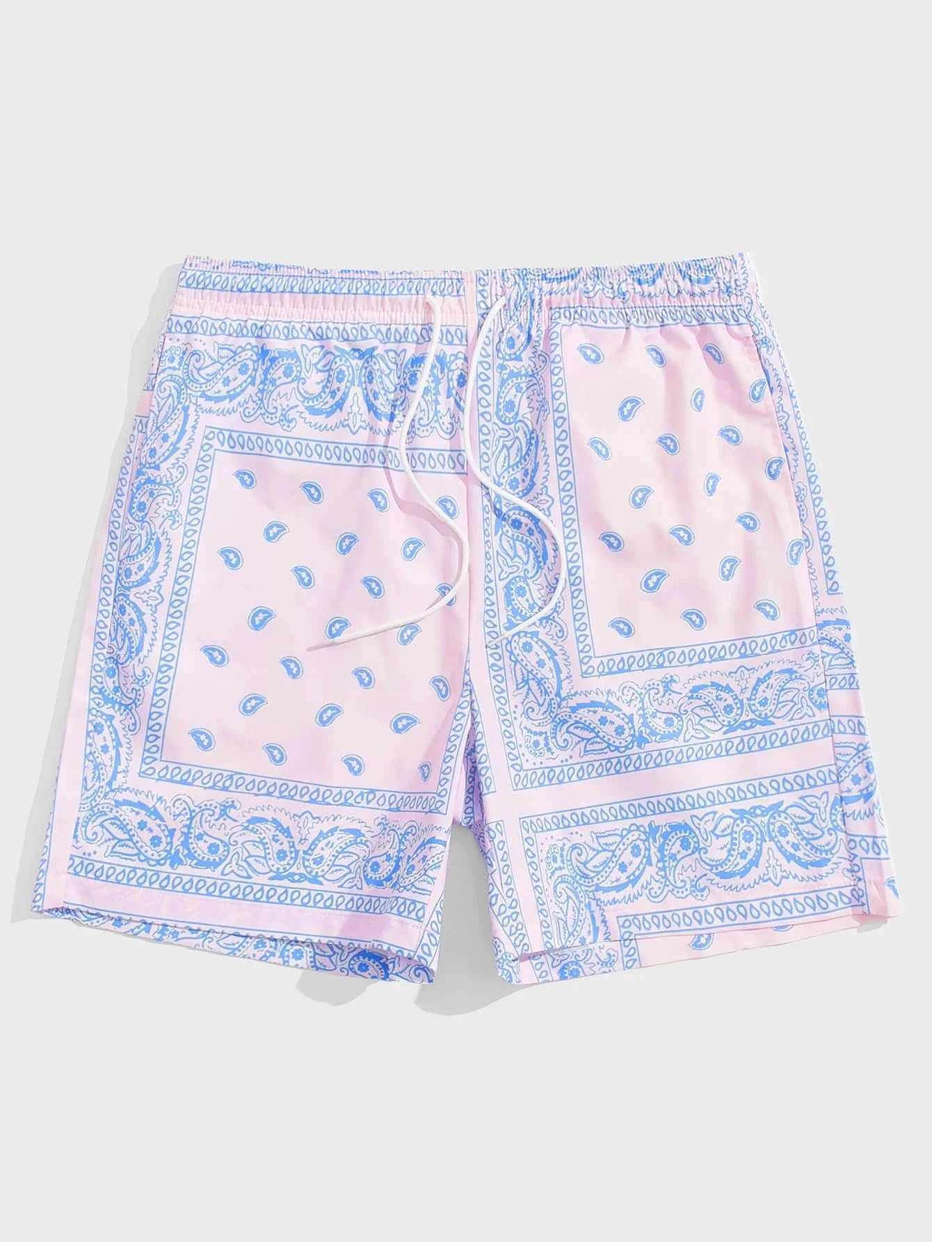 Trend Bandana Graphic Beach Shorts Mens Summer Fashion 3D Printed Swimming Shorts Loose Casual Street Clothing Hawaiian Shorts X2504101