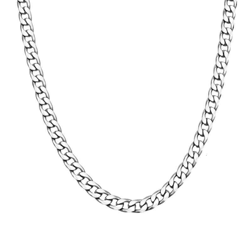 Made of long metallic sier, matte and sold at low prices. Women's stainless steel necklace, Cuban men's chain