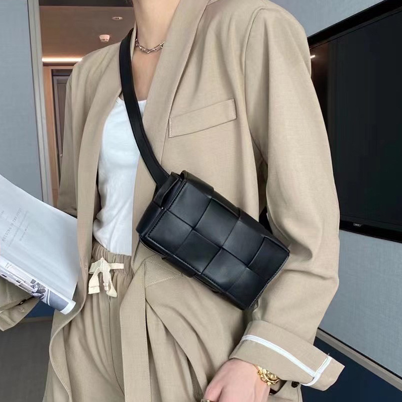 2025 new ins blogger's hand-woven bag: MINI waist bag chest bag three-dimensional trendy single-shoulder crossbody bag