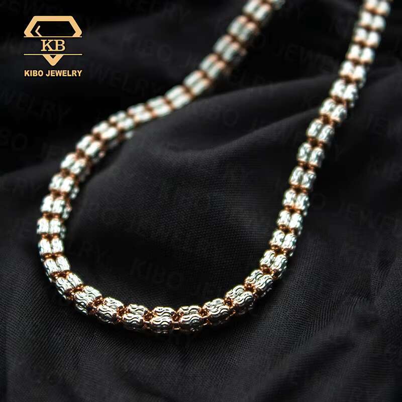 Hip hop Shining S Pure Sier Men's Regular Cut Ice Tennis Ball Chain Necklace