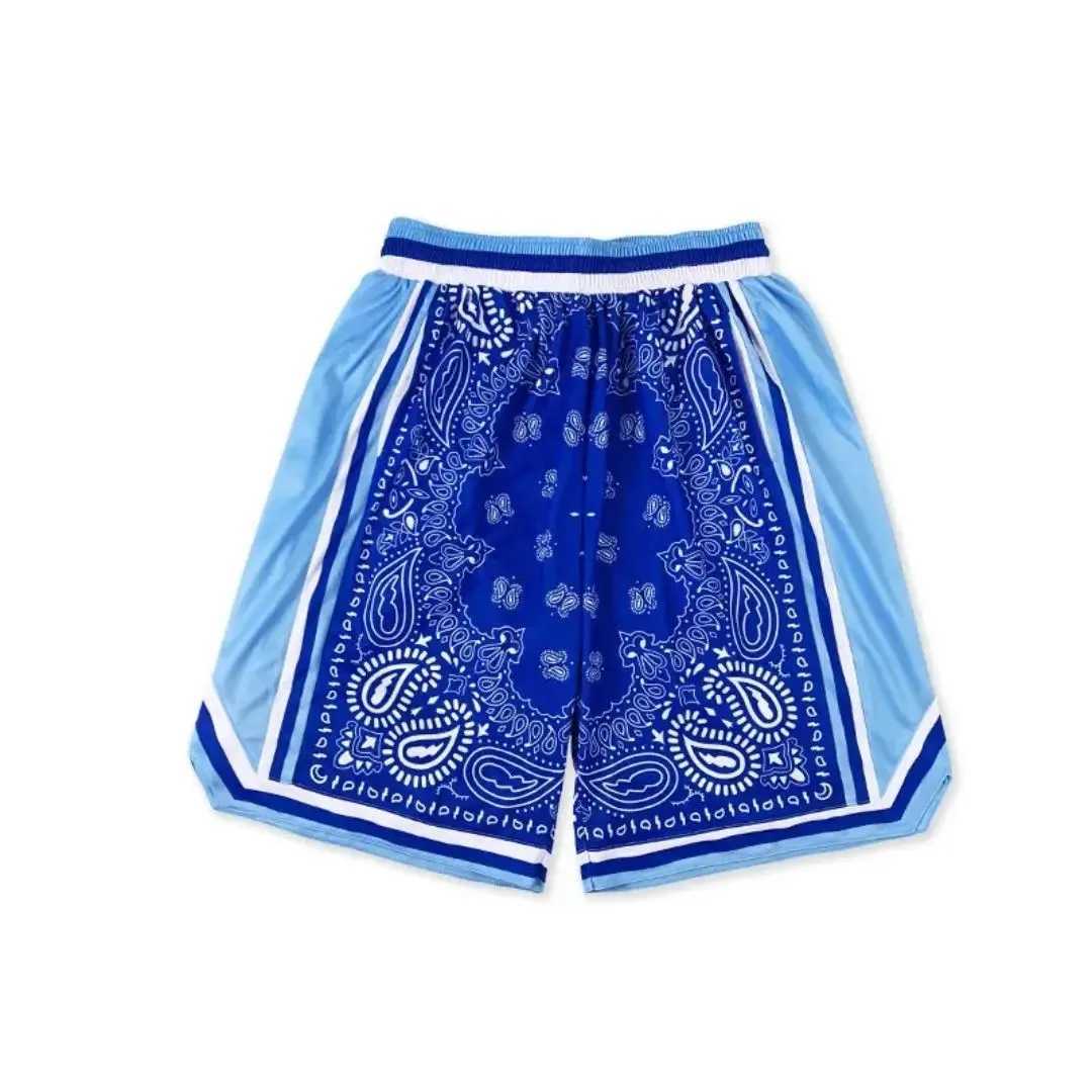 New Summer Star Style Waist Flower Mesh Shorts Classic Flower Printed Gym Shorts Mens Basketball Sports Beach Shorts X250410