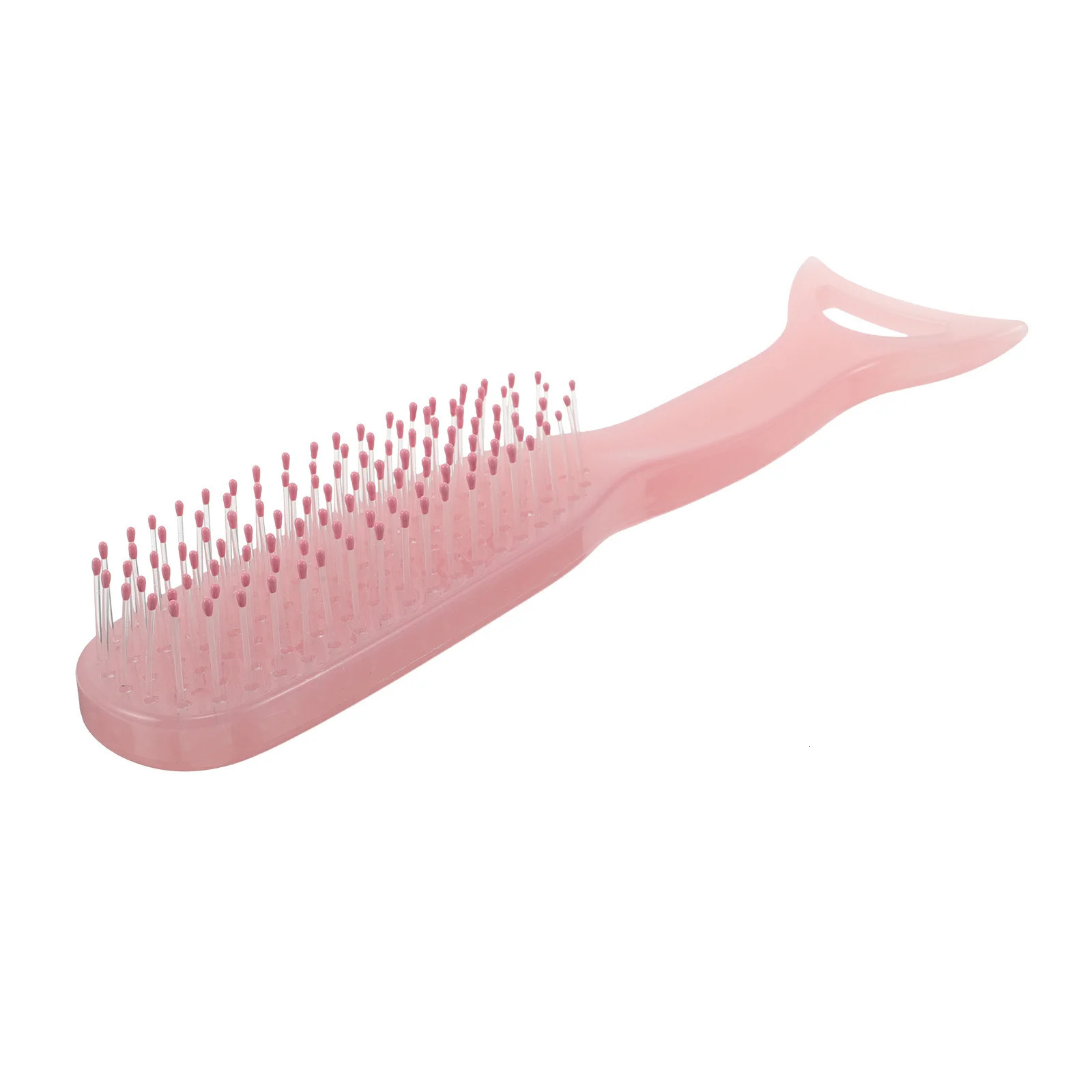 Mermaid Hair Comb Pink Nylon Bristles Anti-Static Detangler Massage Scalp Brush Hair Styling Tool Women Massage Comb 251107