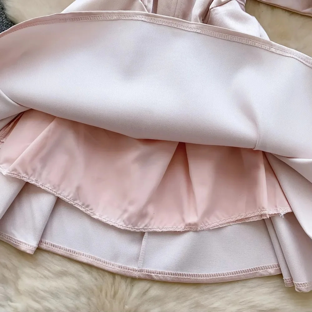 Elegant sleeveless retro bow sexy off shoulder satin thin A-line shoulder strap dress for birthday party high street fashion 250403