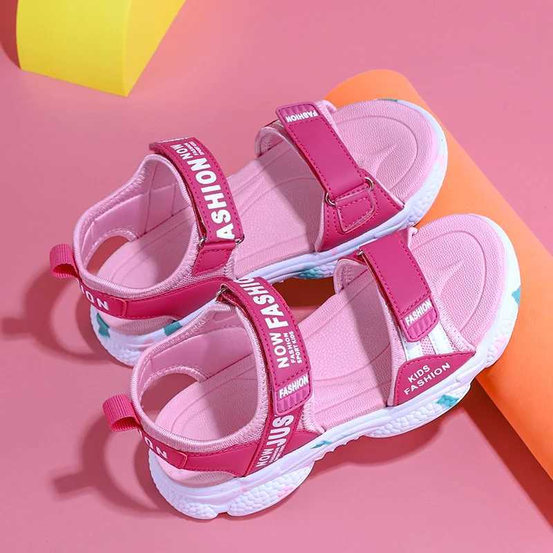 Summer brand anti slip beach shoes childrens sandals casual shoes childrens flower princess flat shoes size 29-38 Z250410