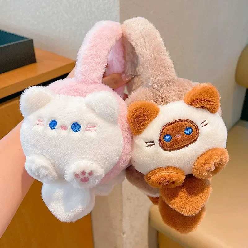 Cartoon Cat Winter Earmuffs For Children Girls Lovely Warm Plush Ear Muffs Soft Comfortable Ear Protection Earmuffs Fashion Gift W251110