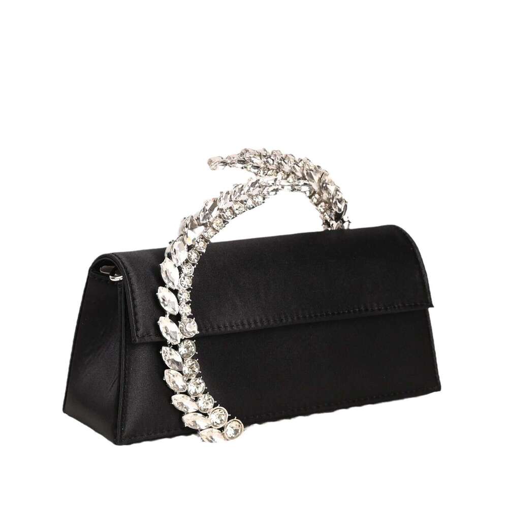 Internet celebrity's same style inlaid satin handbag, hand-held sparkg dia dinner women's bag, 2025 versatile temperament, new trendy clothi