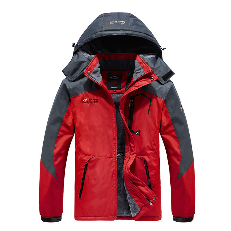 New Autumn Winter Mens Jacket Fleece Lined Thickened Plus Size Warm Windproof Waterproof Hiking Jacket