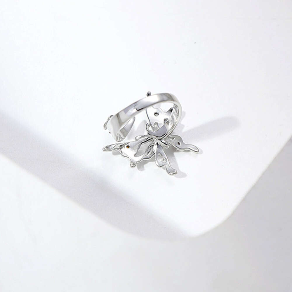 DHcollections Spring Summer New Butterfly Ring for Women, Cross-Border Niche Design, Elegant Versatile Index Finger Open Ring, Exquisite