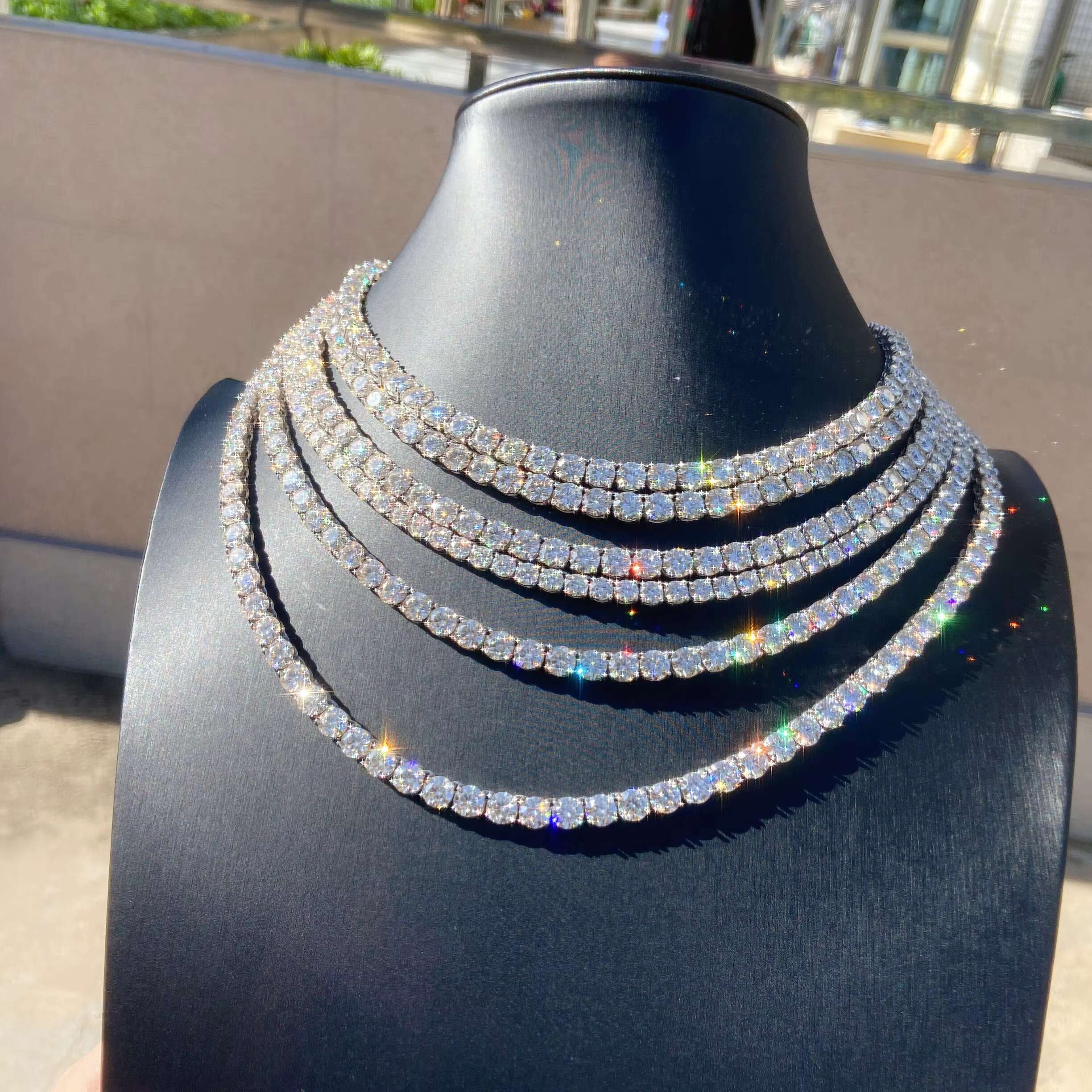 Wholesale Price RTS Hip Hop Jewelry Sterling Silver 925 Pass Tester Diamond Chain VVS Moissanite Luxury Tennis Chain