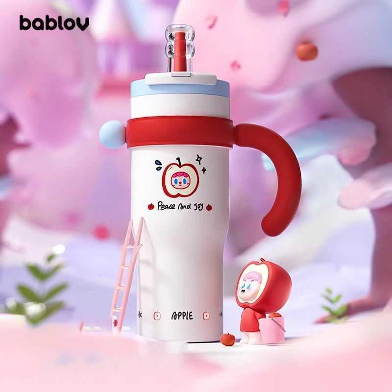 Fashionable cup Bablov 800/1250ml Vacuum Flasks Ceramic li Thermos Cup with Straw handle Large Capacity Camping Brage Cup Tea Cup Y251110