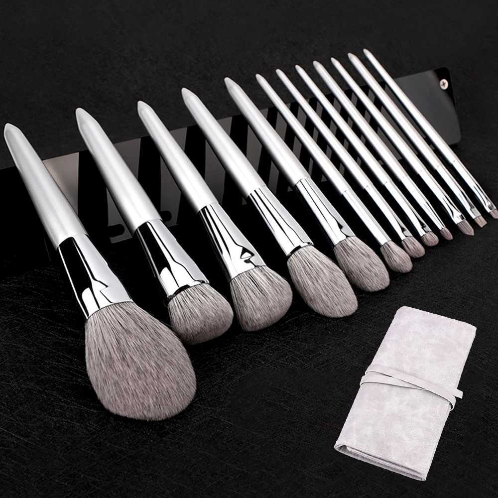KLINA 12PCS Makeup Brushes Kit Professional Natural Goat Hair Foundation Powder Contour Eyeshadow Lip Make Up Tools For Women L251110