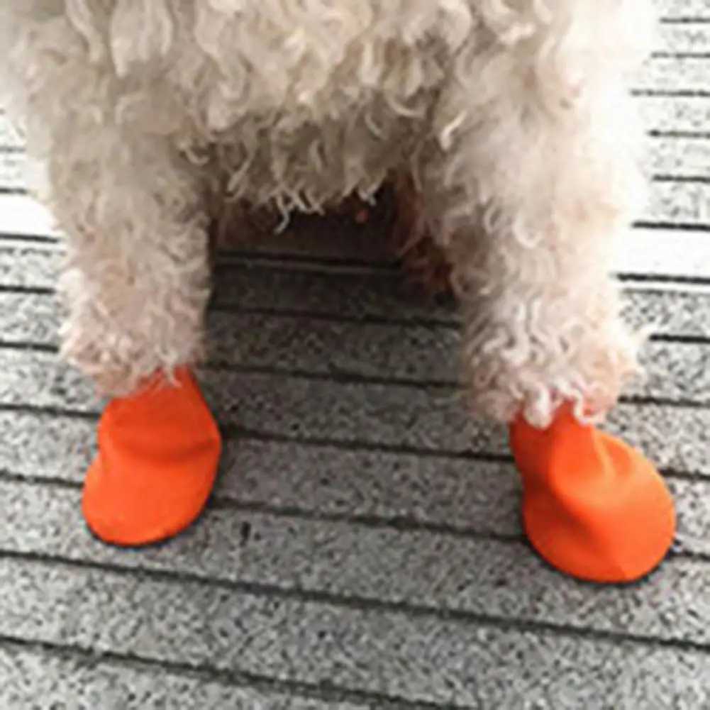 4 pieces/set of waterproof paw protectors balloon rubber rain boots cat socks shoes anti slip pet shoes dog Chihuahua Botas Buty T2504010