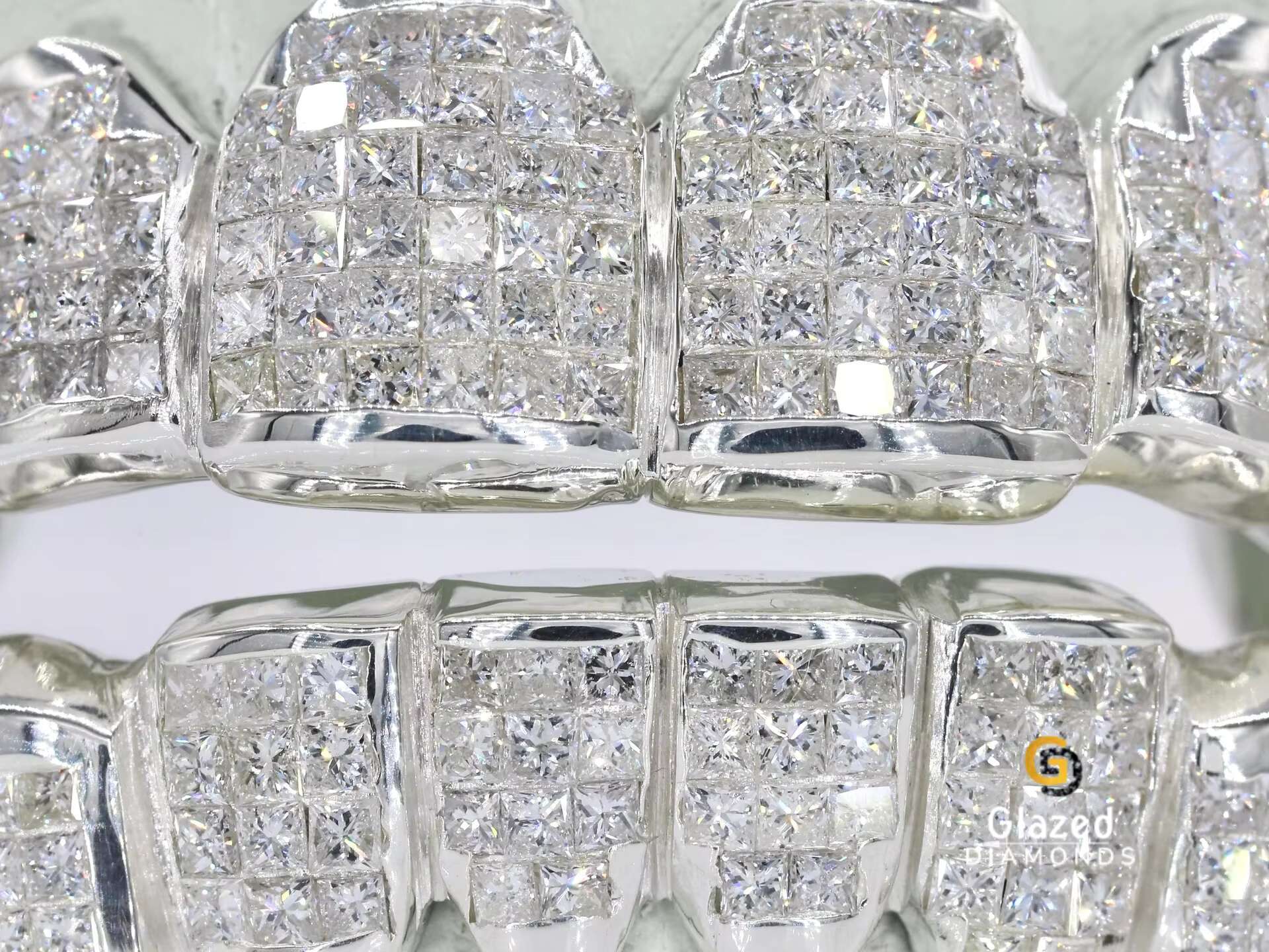 Hot Selling Custom Made Personalized Tooth Sterling VVS Moissanite Princess Cut Diamond Mens Iced Out Grillz Teeth Decoration