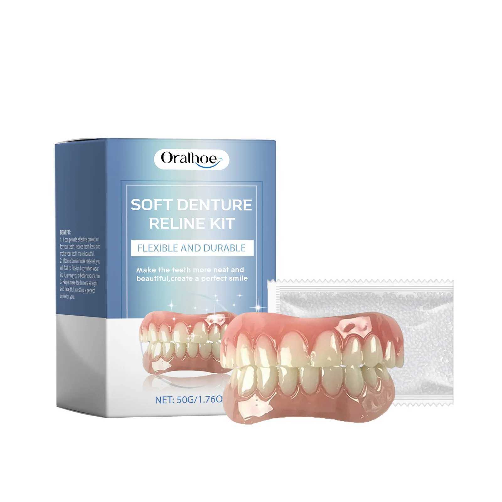 Oralhoe 1 set of soft tooth reconstruction kit silicone denture support single board solid glue filling dental care kit for tooth gaps M250410