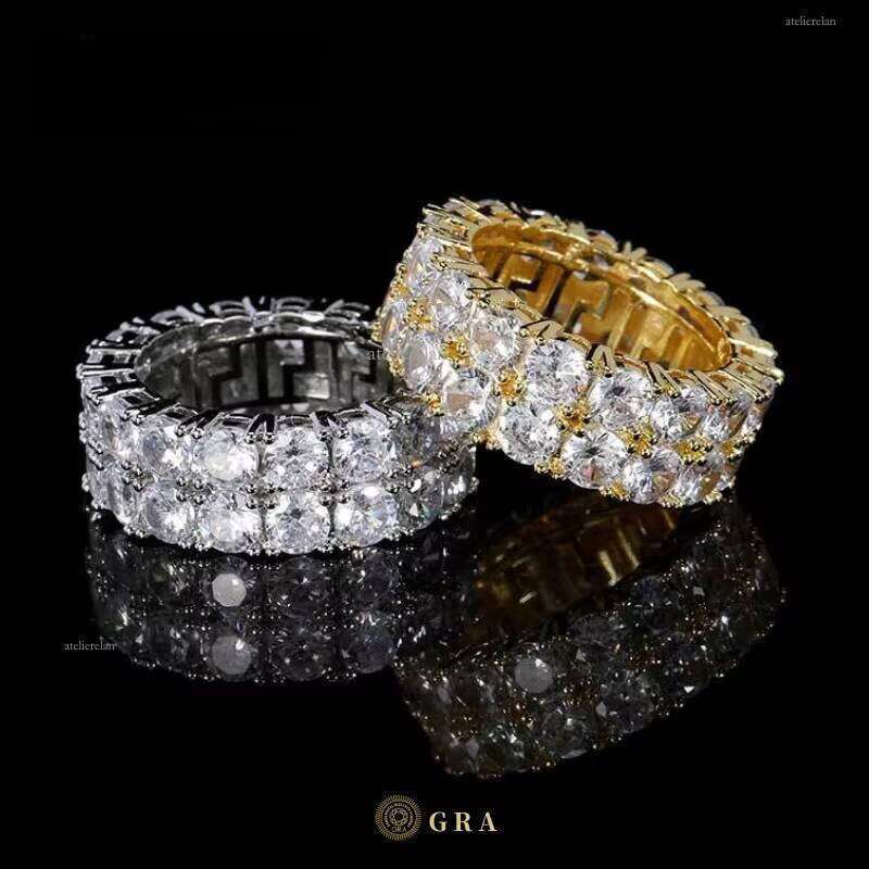 Men's Fashion Custom Made Hip Hop Jewelry 925 Silver VVS GRA Certificate Silicon Stone Ring