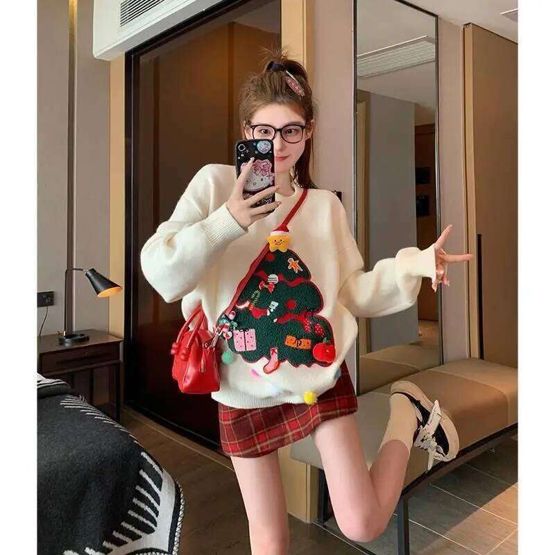 Lazy Atmosphere For Women Christmas Tree Clothes Autumn And Winter Fashion Design Sweater Top Designer Sweater Women