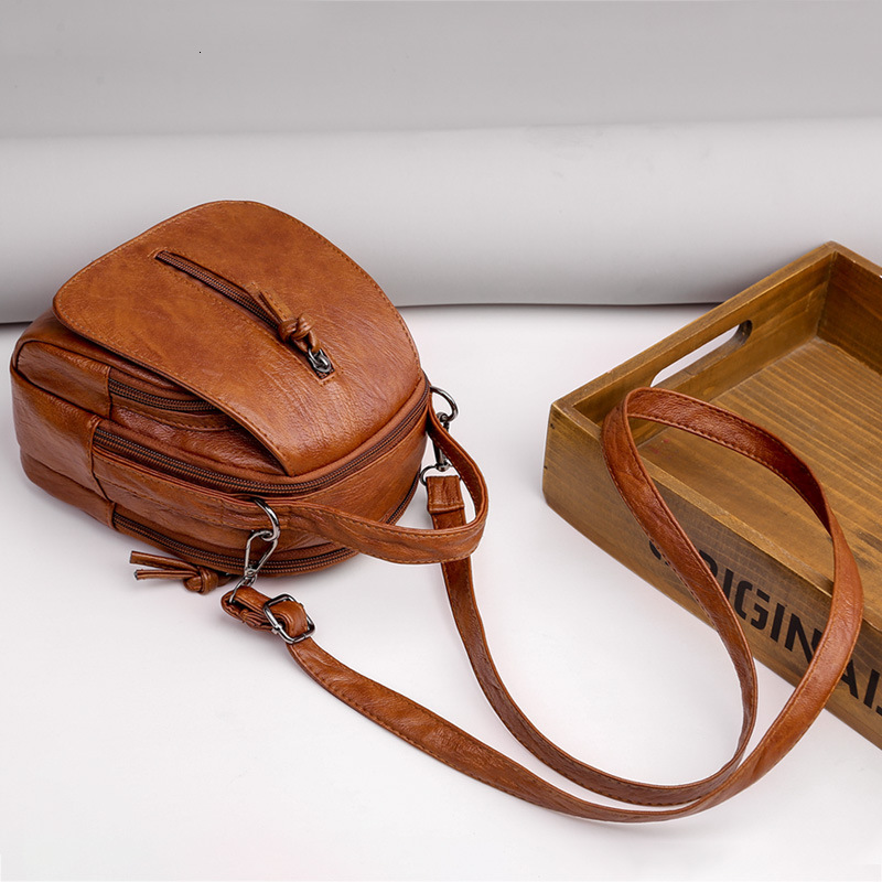 Women's Crossbody European and American Fashion Trend New Phone Soft Leather Texture Multi-compartment Shoulder Bag Coin Purse