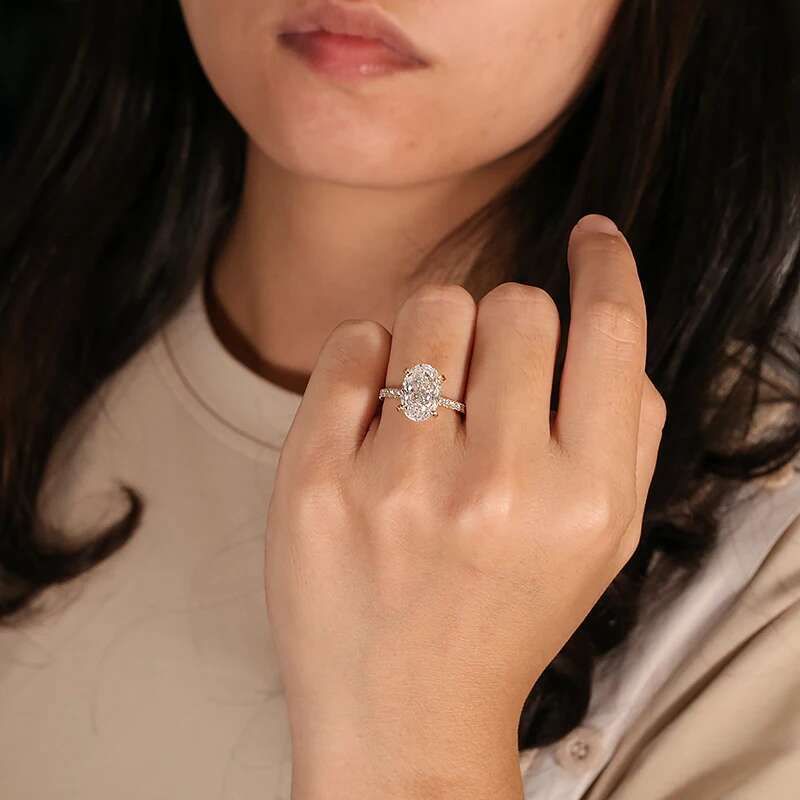 100% Real 14K Yellow Gold Oval Cut IGI Certificate Lab Grown Diamond 1-4CT EF VS CVD HPHT Lab Diamond Engagement Ring For Woman