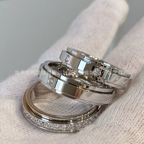 Fashion Ring Bojia Fortune Ring V Gold Full Diamond Couple Designer Ring Rings For Men And Women Index Finger Ring Light Luxury High Version 18K Rotat