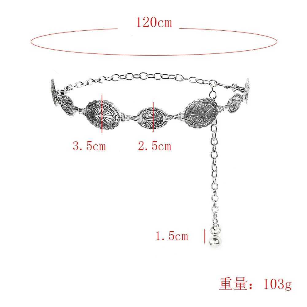 Vintage style WENS metal waist chain accessories decorative circular carved chain strap high-quality accessories X250410