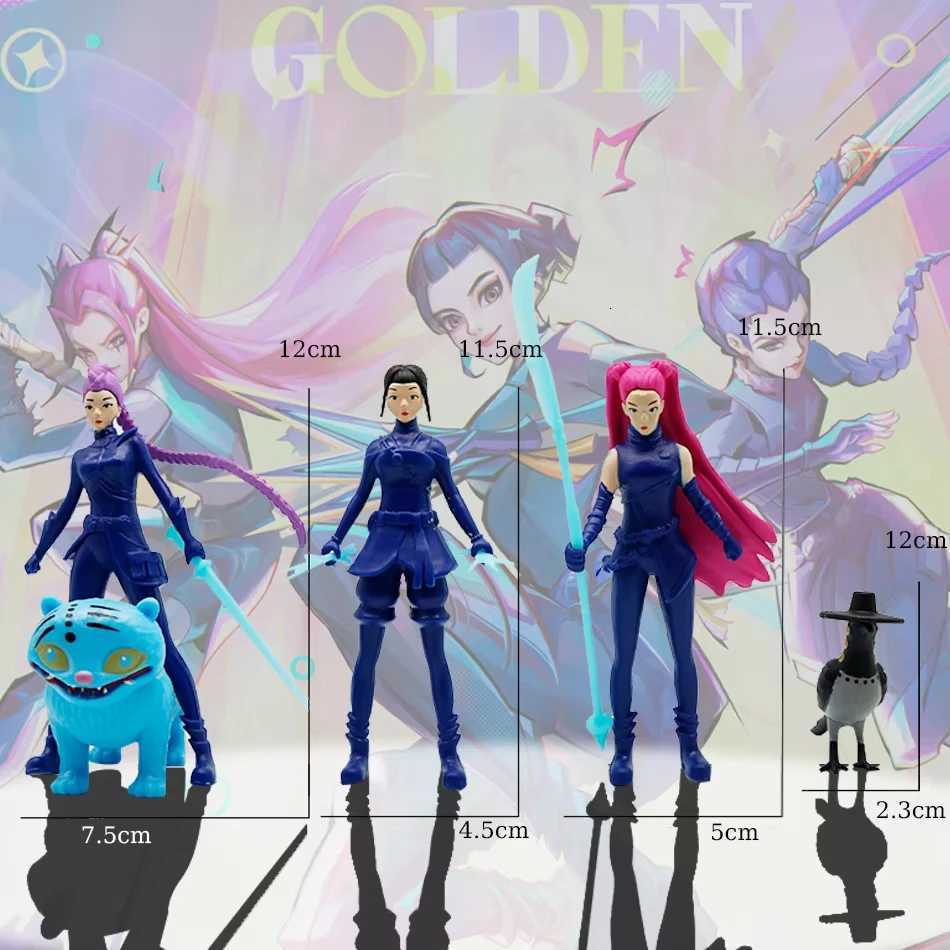 2025 New Anime K Pop Demon Hunters Figure K-Pop Demon Hunters Rumi Mira Zoey Tiger Figurine Toy Desk Decor Statues Ornament Kid Z251110
