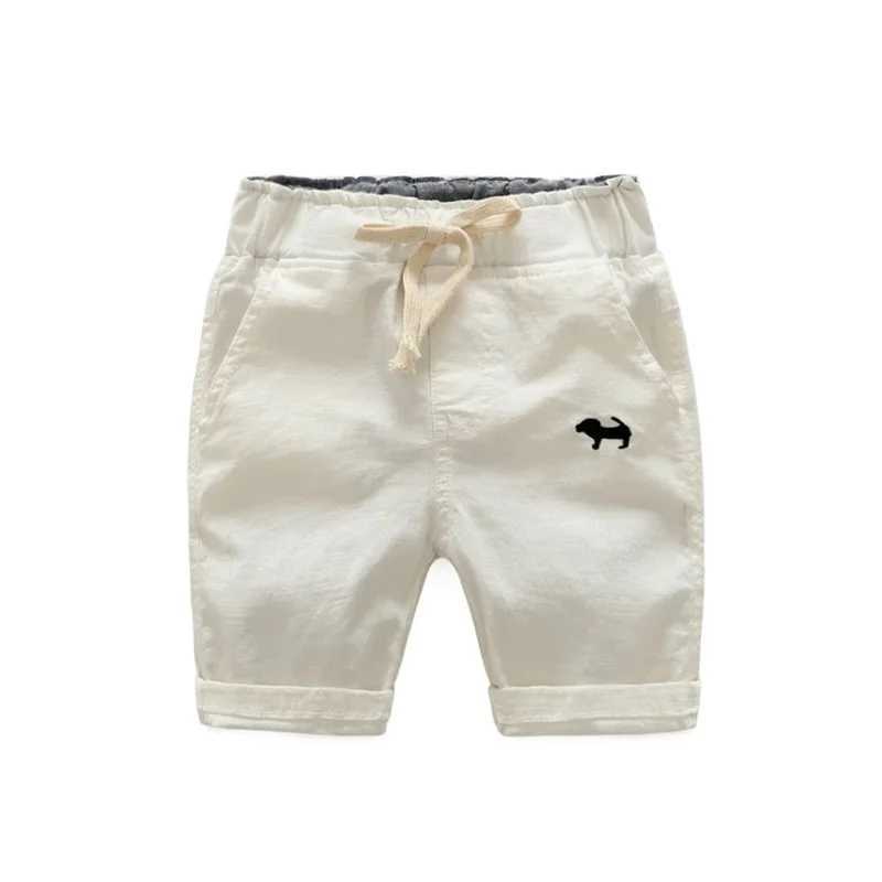 Summer 2025 boys casual shorts childrens cotton elastic waist pants childrens knee pants solid color baby clothing Z250410