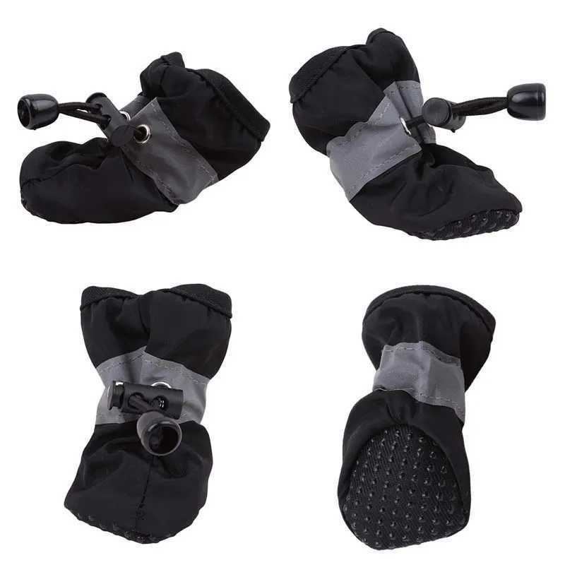 New 4-piece waterproof pet dog shoes anti slip rain boots thick and warm suitable for small cats dogs puppies socks boots T2504010