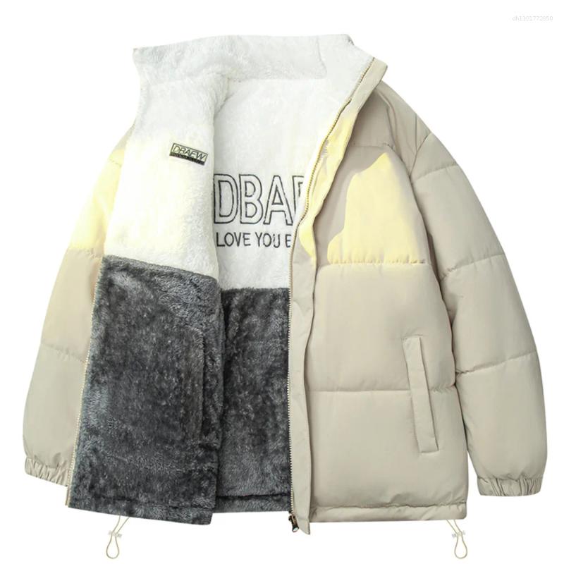 Men's Down Casual Double-sided Loose Padded Jackets High Quality Versatile Lambskin Fleece Coat Winter Thick Warm Outerwear For Male