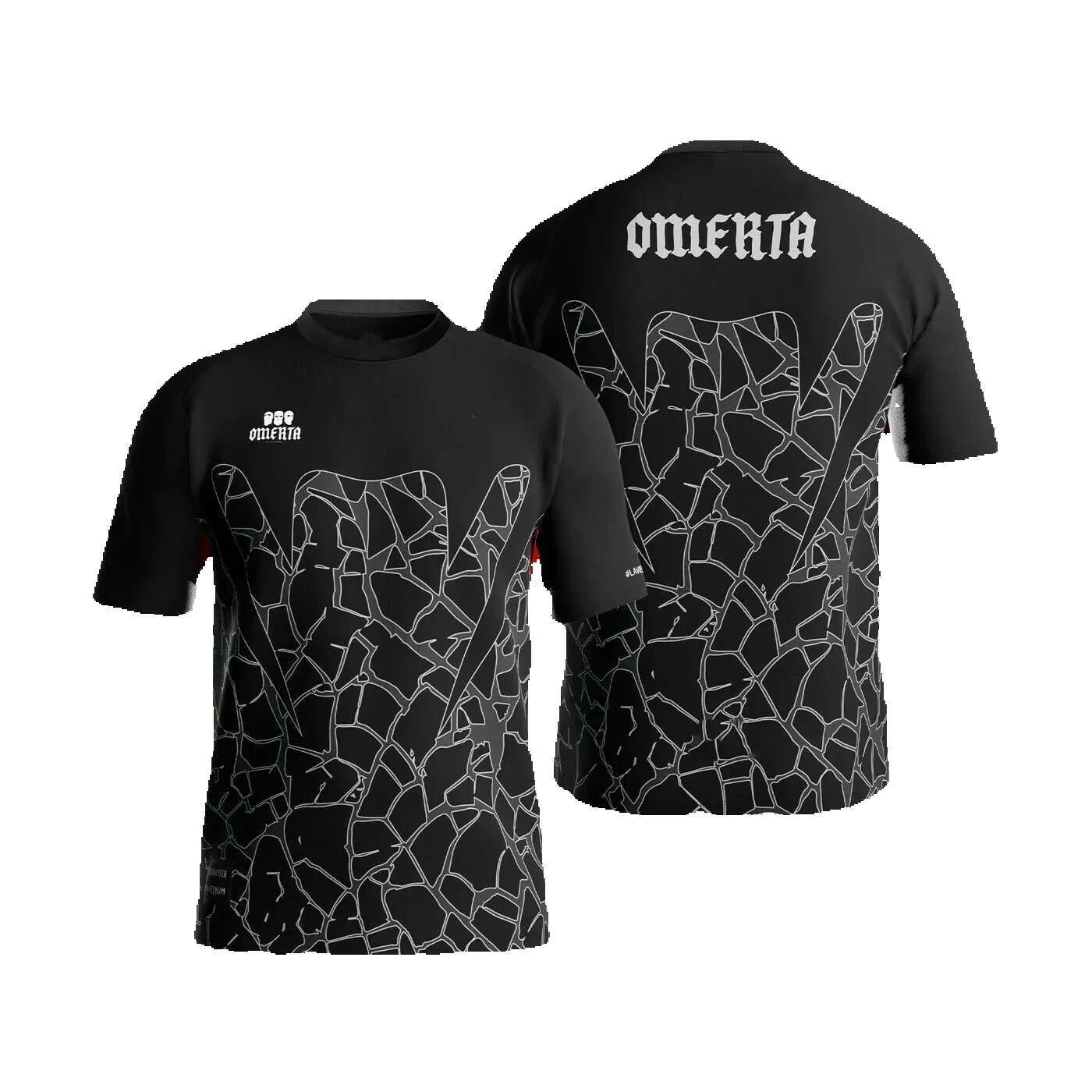 Maillot Omerta 47 T-shirt Men's casual black and white top Y2K clothing