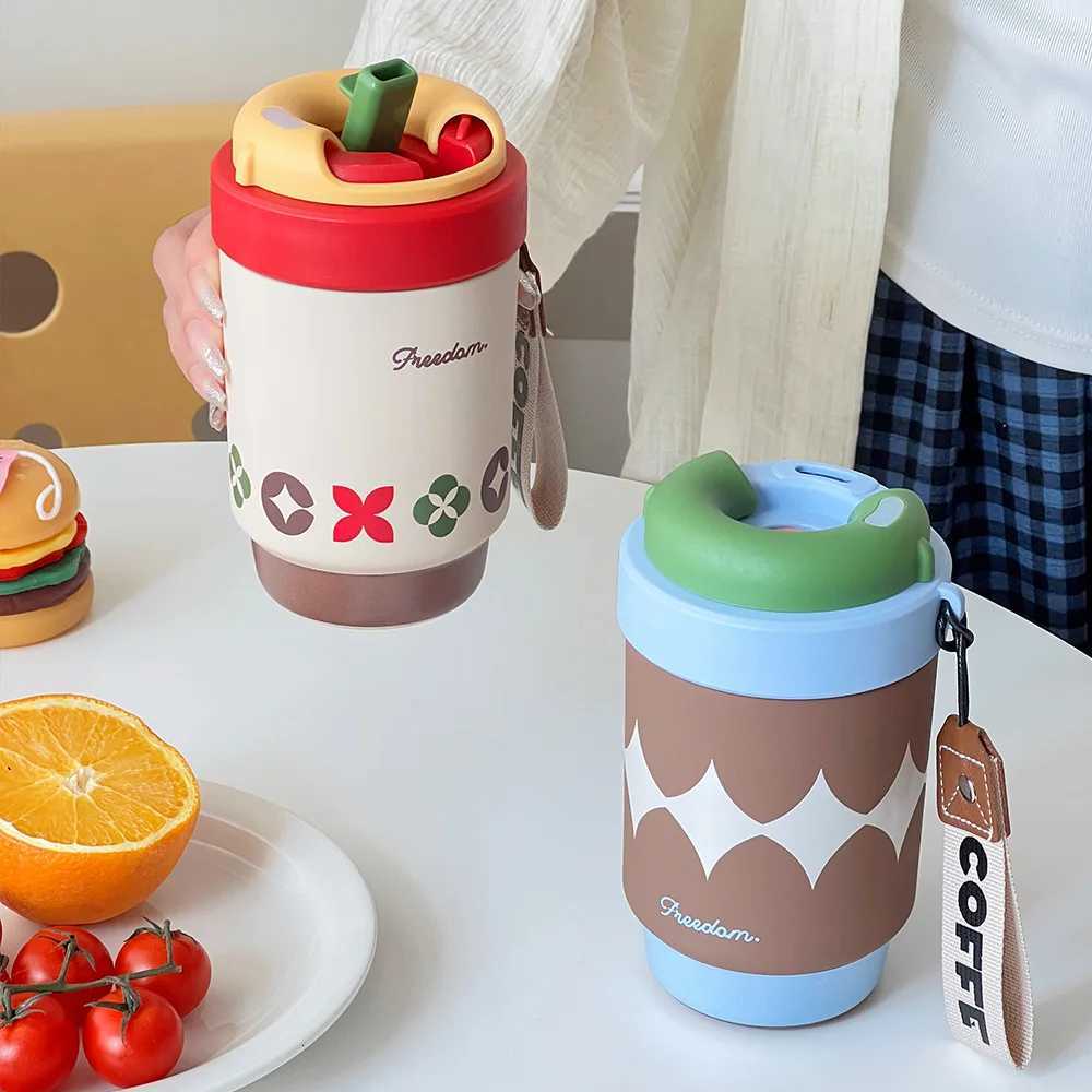 Fashionable cup Twist-off Lid Double-drink Creative Coffee Cup High Appearance Ll New Insated Cup Portable Cute and Simple Water Cup Y251110