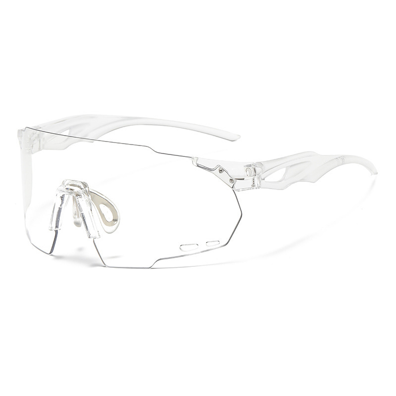 New Fashionable Cross-Border Vibrant Windproof Cycling Sunglasses Outdoor Oversized Frame Photochromic UV-Protective Sports Sunglasses for Women