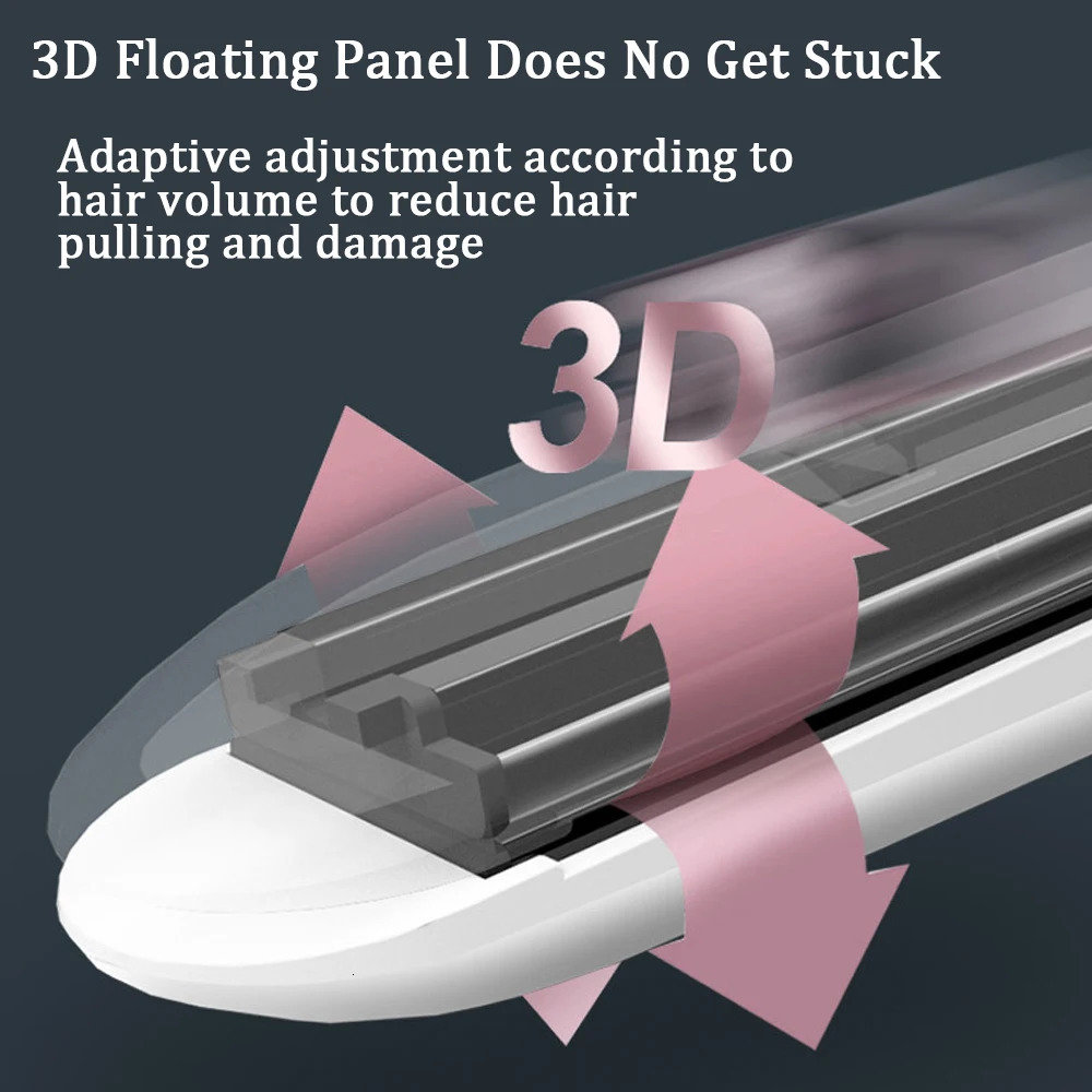 Flat Iron Hair Straightener and Curler 2 in 1 With AntiScalding Technology 30S Heat Up Ceramic Floating Plates For All Hair Type 251107