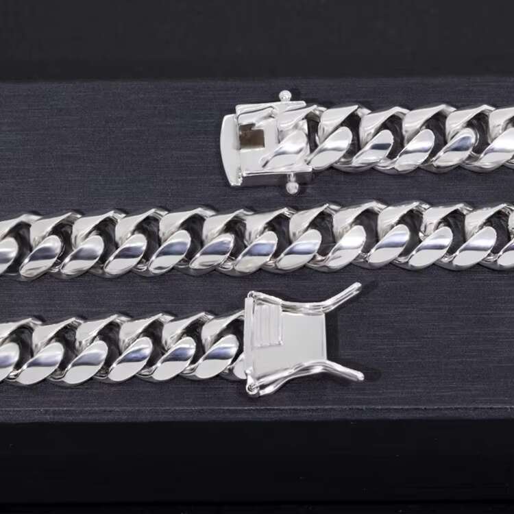 High Quality 9mm 13mm 15mm 925 Sterling Silver Material Miami Cuban Link Chains Necklace Luxury High-end Jewelry