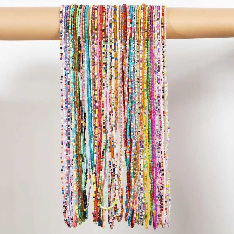 Colorful belly bead waist necklace suitable for warm girls summer beach bikini jewelry belly chain body accessories necklace De Corp women X250410