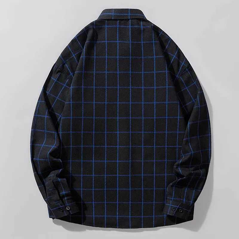 Black mens long sleeved shirt with blue striped mesh decoration casual and loose fit fashionable top X250410