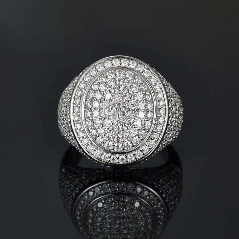 Sandstone Solid 925 silver Ring Men's Fashion Wholesale Hip Hop Accessories