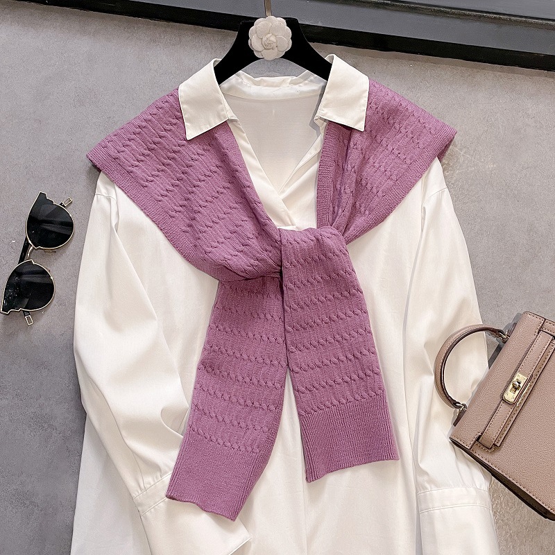 K357 2025 Korean knitted women's solid color shawl outer wear temperament high-end twist classic soft fashion all-match style