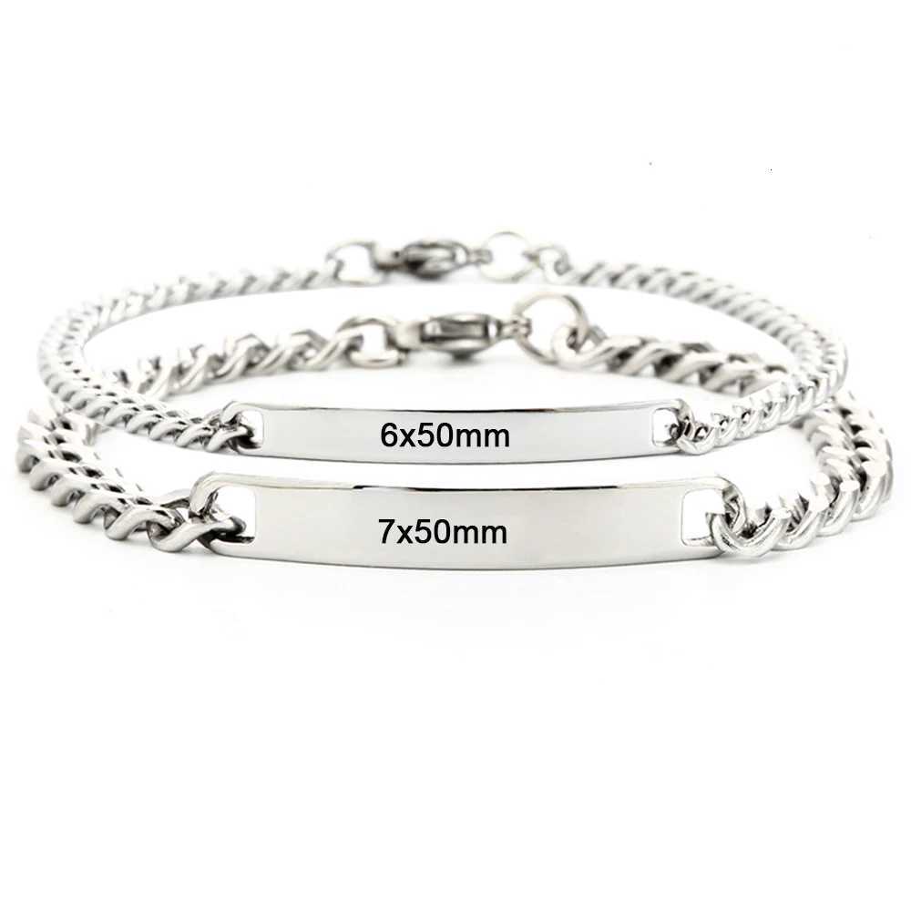 Customized Name Engrave Stainless Steel Bracelet Women Personalized Bracelets For Men Id Bracelet DropshippingT251110