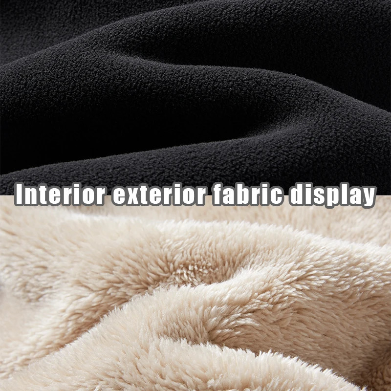 IPPOLICH Mens Winter Casual Pants Outdoor Plush Velvet Thickened Cold-proof Pure Cotton Casual Pants Men Windproof Warm Trousers 251106