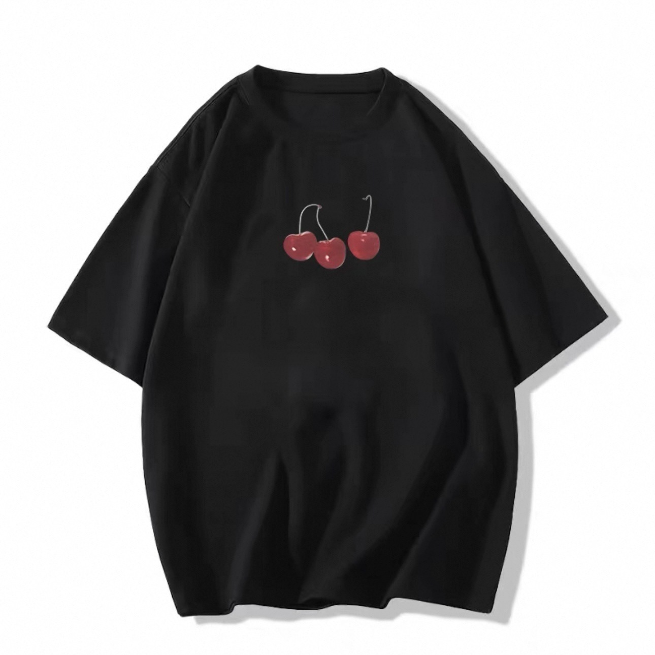 Large white short sleeved tshirt for women summer pure cotton shoulder design American style half loose top 250409