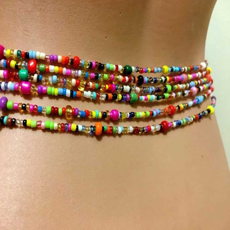 Lace Beaded Belly Chain Bohemian Style Body Chain Carnival Body Accessories Beach Party Clothing X250410