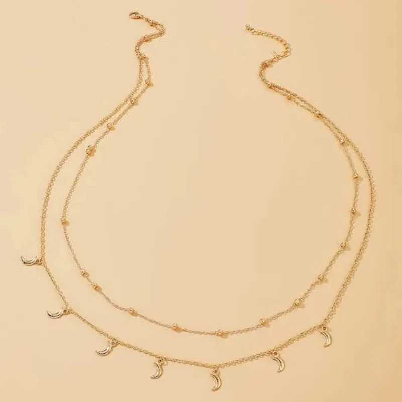 Sexy Retro Aesthetics Moon Belly Chain Thin Bead Chain Body Chain Waist Chain Strap Street Clothing Summer Literature Fashion Body Jewelry X250410