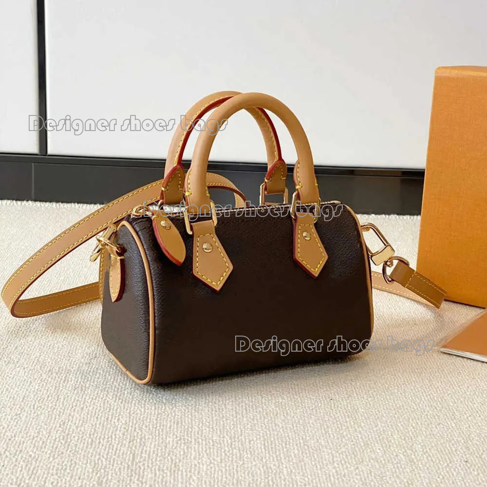 Bags Top Designer Mini Nano 16cm Shoulder Bag Women Leather Denim Crossbody Luxury Brand Embossed Tote Purse Brown Flower Handbag