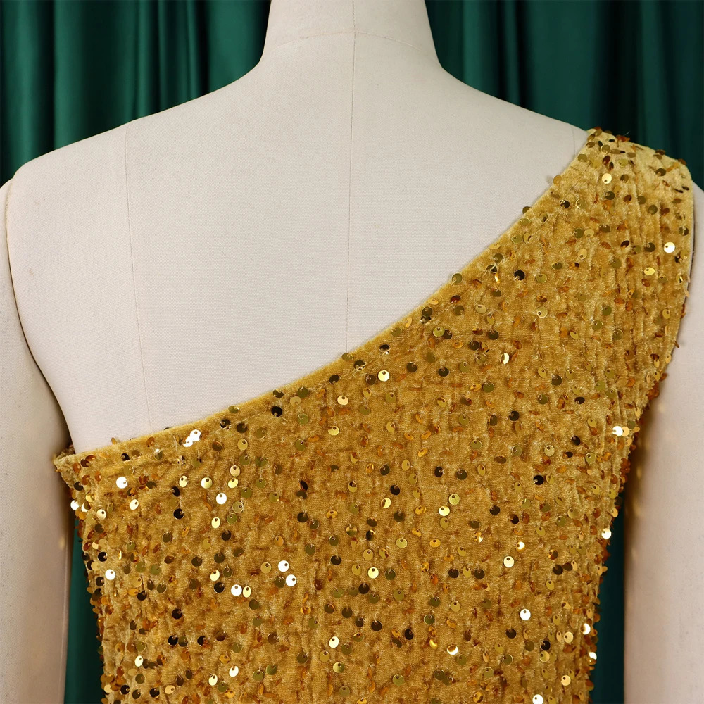 Red Black Blue Gold Yellow Sequin Dress Woman Evening Party Prom Elegant Long Party Dresses Clothes Club Costume Women 250409