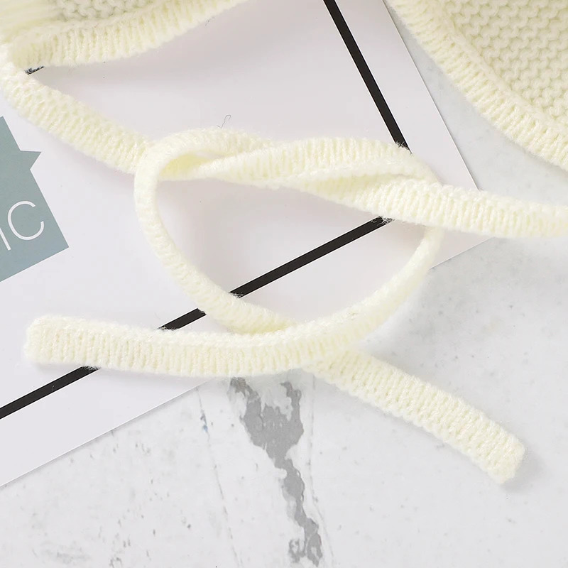 Baby Hats Knit Infant Boy Girl Bonnet Fashion Cute Ears Adjustable born Kid Cap 024M Children Clothing Accessories Warm Fall 251103