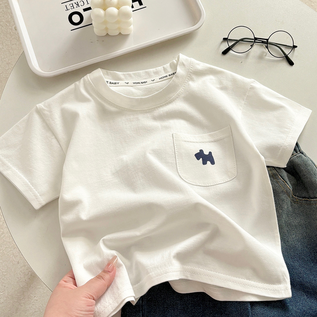 GS- Ddmyshoesvip Children T Shirt Pure Cotton Boys Summer Clothes Baby S New Children S Clothing Girls Loose Casual Top With Half Sleeves