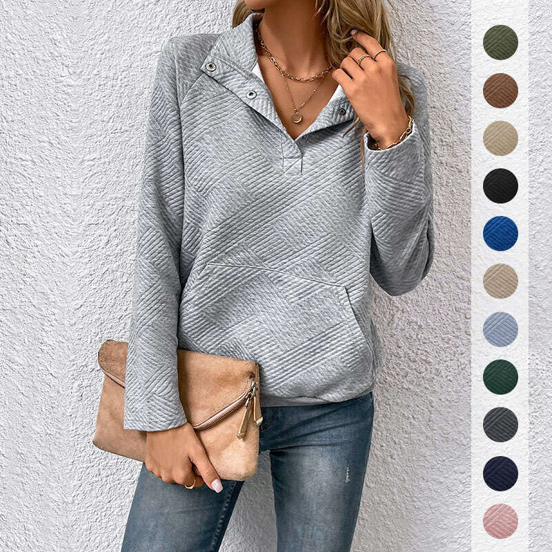 European and American hot selg multi-color simple versatile long sleeved texture solid color hoodie 2025 new casual fashion trend clothing