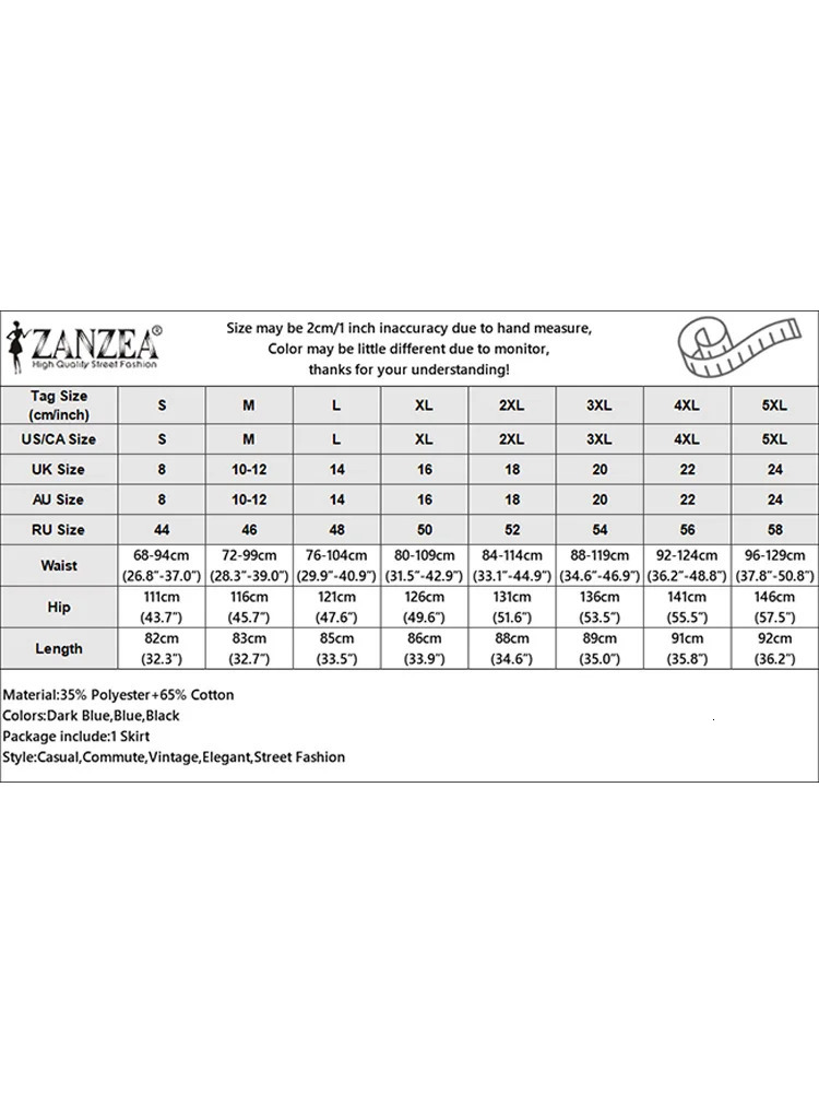 ZANZEA Womens Retro Cowboy Skirt Korean Fashion Elastic Waist Overskirts Autumn Fold Maxi Jupe Casual Loose Solid Faldas 250410