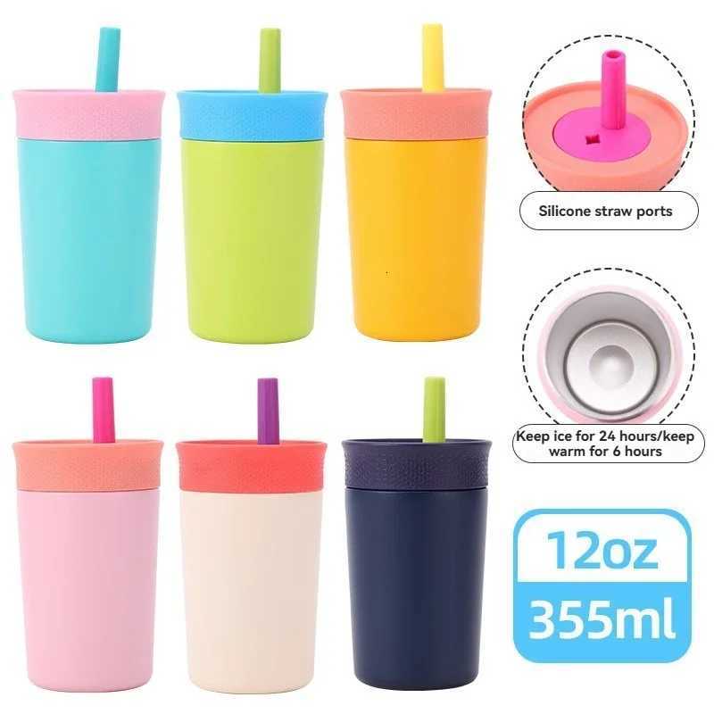 Fashionable cup 12oz Coffee Cup Small Capacity Stainless Steel Insated Cup with Straw Car Cup Water Bottle Thermos Bottle Y251110